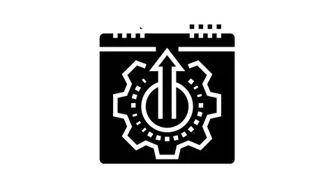 Date working process calendar glyph icon animation Vídeos de archivo 157315150