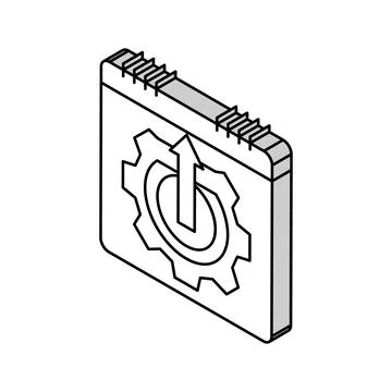 Date working process calendar isometric icon vector illustration Stock Illustration