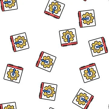 Date working process calendar vector seamless pattern Stock Illustration