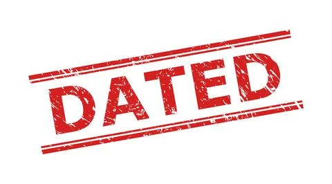 DATED Stamp Seal with Unclean Texture and Double Parallel Lines Stock Illustration