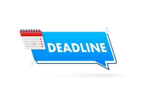 Dates and Deadlines banner. Computer with calendar. Vector illustration Stock Illustration