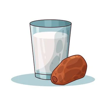 Dates and milk illustration Stock Illustration