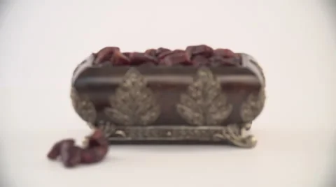 Dates in antique container. Stock Footage 54485589