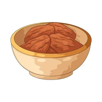 Dates bowl illustration イラスト素材