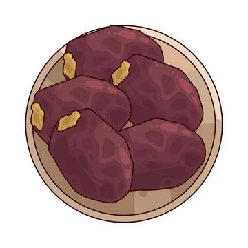 Dates bowl illustration イラスト素材
