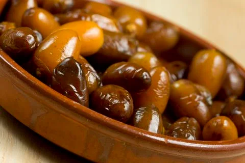 Dates in a clay pot. Stock Photos