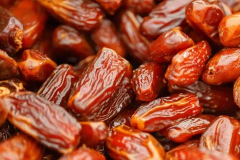Dates close-up, texture and beautiful background Stock Photos