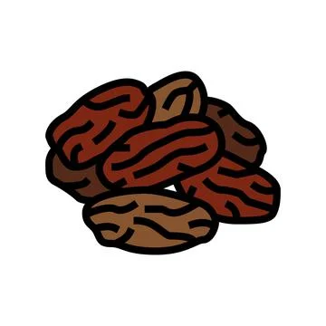 Dates dried fruit color icon vector illustration Stock Illustration