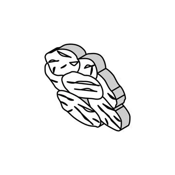 Dates dried fruit isometric icon vector illustration Stock Illustration