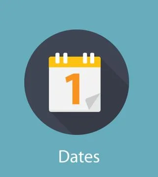 Dates Flat Concept Icon Vector Illustration Illustrazione stock