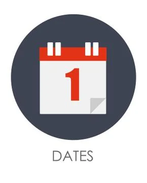 Dates Flat Icon isolated on white background Stock Illustration