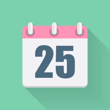 Dates Flat Icon with Long Shadow. Vector Illustration Stock Illustration