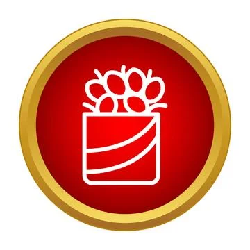 Dates fruit in box simple flat icon Stock Illustration