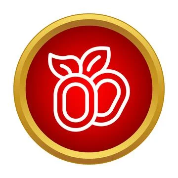 Dates fruit icon symbolizing natural healthy food Stock Illustration