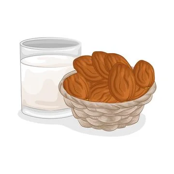 Dates Fruit Illustration Stock Illustration