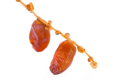 Dates fruit isolated on white background Stock Photos