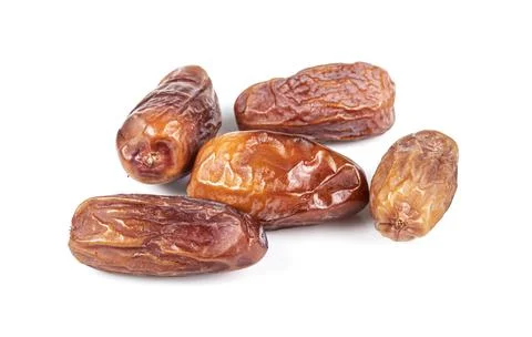 Dates fruit isolated on a white background Stock Photos