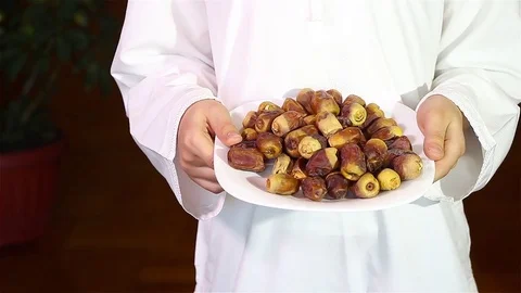 Dates for iftar in Ramadan Stock Footage 75750505