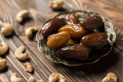 Dates metal plate Stock Photos