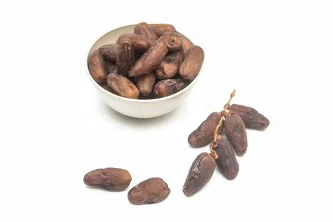 Dates over white background. Stock Photos