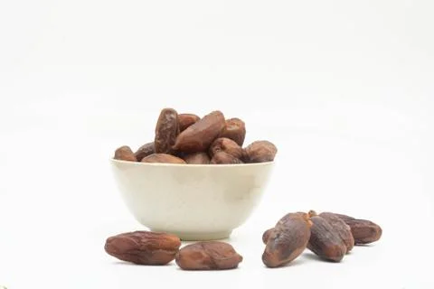 Dates over white background. Stock Photos