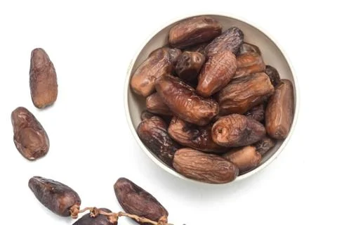 Dates over white background. Stock Photos