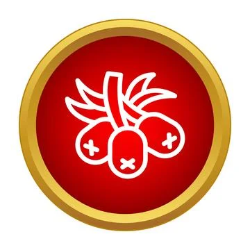 Dates palm fruit flat icon in golden circle Stock Illustration