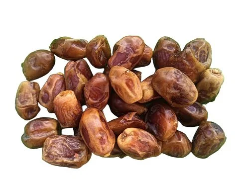 Dates in plate. Dried dates fruits or khajur Foto stock