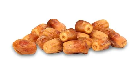 Dates, Sweet dried dates fruit (fruits of date palm Phoenix dactylifera) isol Foto stock