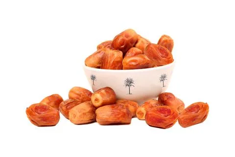 Dates, Sweet dried dates fruit (fruits of date palm Phoenix dactylifera) isol Stock Photos