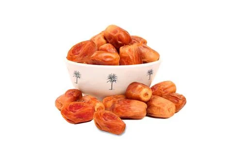 Dates, Sweet dried dates fruit (fruits of date palm Phoenix dactylifera) isol Stock Photos