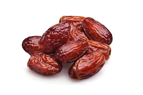 Dates, Sweet dried dates fruit (fruits of date palm Phoenix dactylifera) isol Stock Photos