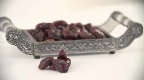 Dates on tray. Stock Footage 54484665