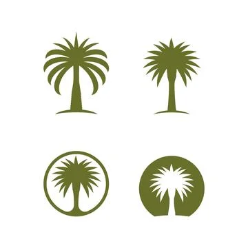 Dates tree palm logo Stock Illustration