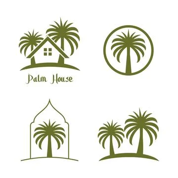 Dates tree palm logo Stock Illustration