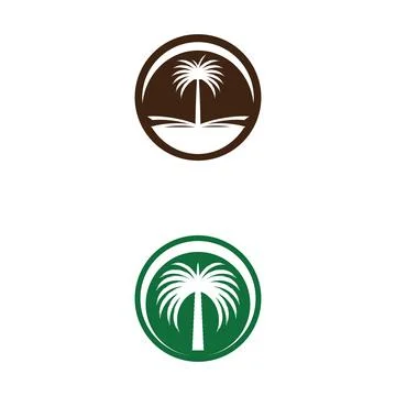 Dates tree Wave Logo Template vector symbol Stock Illustration