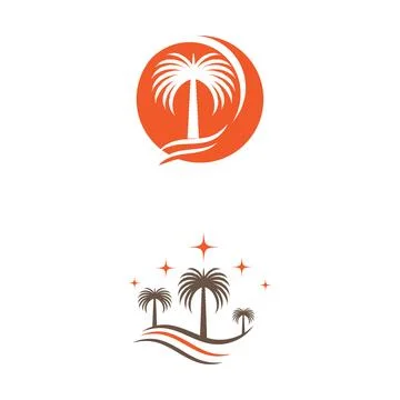 Dates tree Wave Logo Template vector symbol Stock Illustration