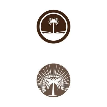 Dates tree Wave Logo Template vector symbol Stock Illustration