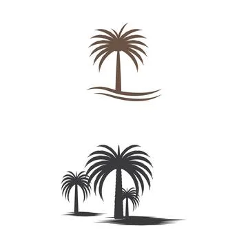 Dates tree Wave Logo Template vector symbol Stock Illustration