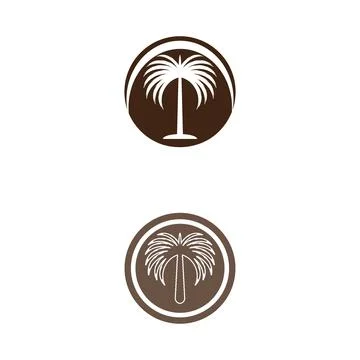 Dates tree Wave Logo Template vector symbol Stock Illustration