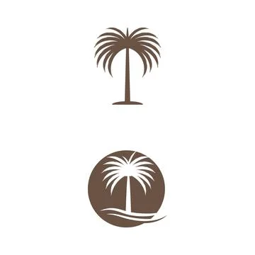 Dates tree Wave Logo Template vector symbol Stock Illustration