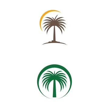 Dates tree Wave Logo Template vector symbol Stock Illustration