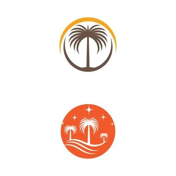 Dates tree Wave Logo Template vector symbol Stock Illustration