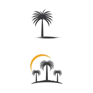 Dates tree Wave Logo Template vector symbol Stock Illustration