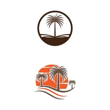 Dates tree Wave Logo Template vector symbol Stock Illustration