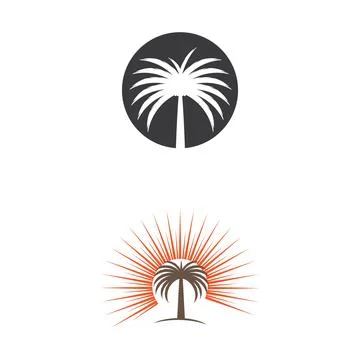 Dates tree Wave Logo Template vector symbol Stock Illustration