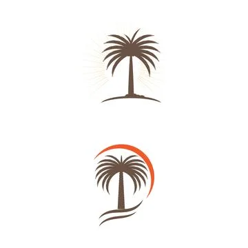 Dates tree Wave Logo Template vector symbol Stock Illustration