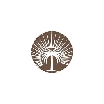 Dates tree Wave Logo Template vector symbol Stock Illustration