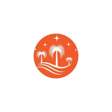 Dates tree Wave Logo Template vector symbol Stock Illustration
