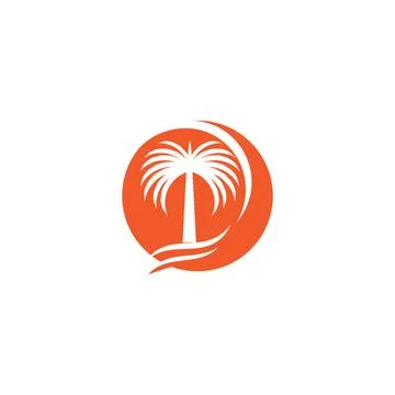 Dates tree Wave Logo Template vector symbol Stock Illustration